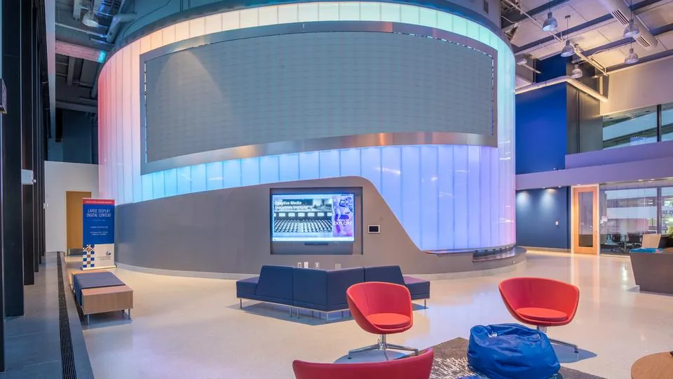 Duo-Gard’s Translucent Wall Glows as Beacon at Creative Media Industries Institute