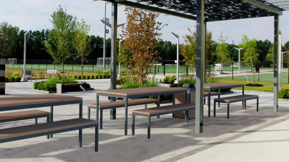 Custom Pergola Provides Shade and Respite for Glover Park Sports Complex